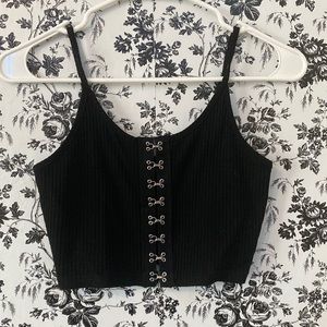 Black hook crop top
